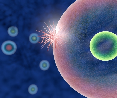 Virus inside human bodyの写真素材
