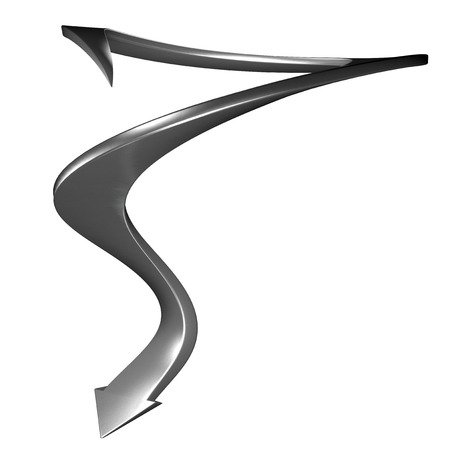 Metal 3d arrow circle curve downの写真素材