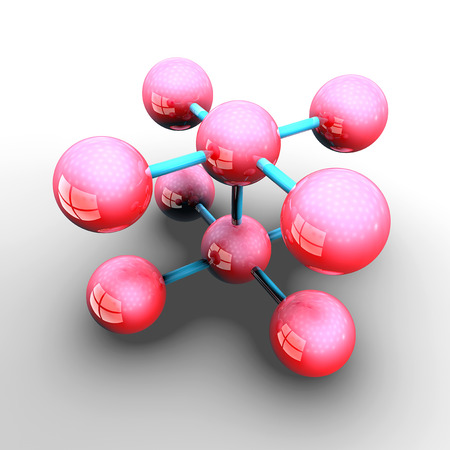 Molecule and atom, science and researchの写真素材