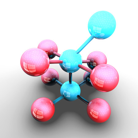 Molecule and atom, science and researchの写真素材