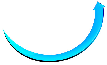 3d arrow blue circle curveの写真素材