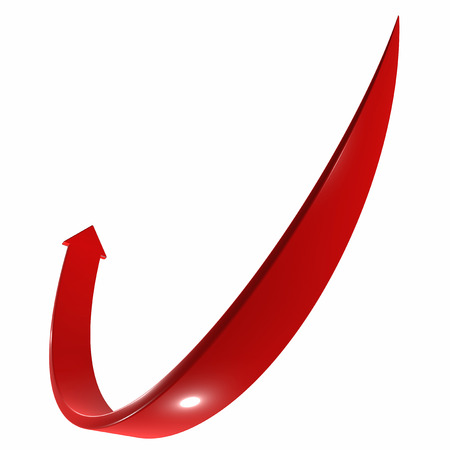 Red arrow 3d curveの写真素材