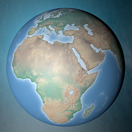 Earth standing on clean space  Africa の写真素材