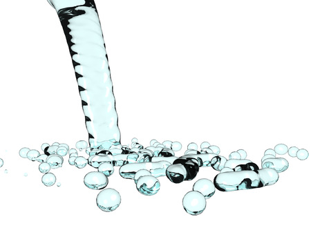 Water splash 3d over white backgroundの写真素材