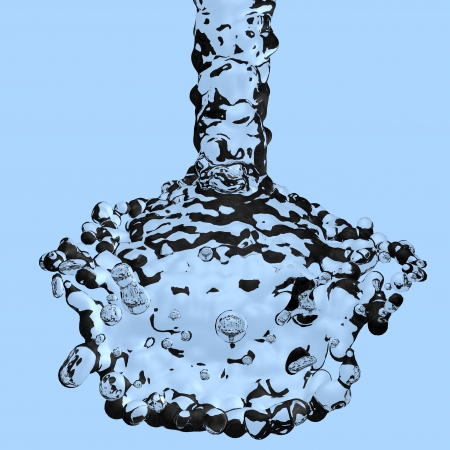 Water splash 3d over white backgroundの写真素材