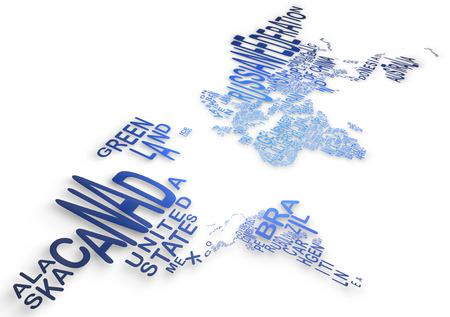 3d words world Map