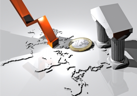Markets and trends, shares dive and financial collapse, falling pricesの写真素材