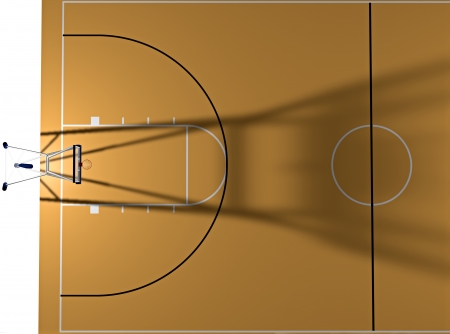 Basketball court seen from aboveの写真素材