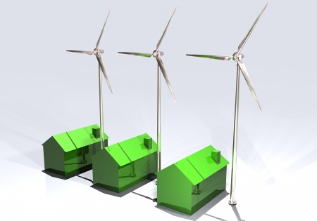 Homes clean energy wind turbinesの写真素材