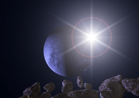 Planet Star asteroids meteoritesの写真素材