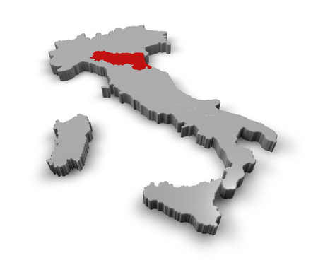 3d Map of Italy Regions Emilia Romagnaの写真素材