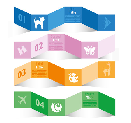 Infographic examples colored arrows numbersのイラスト素材