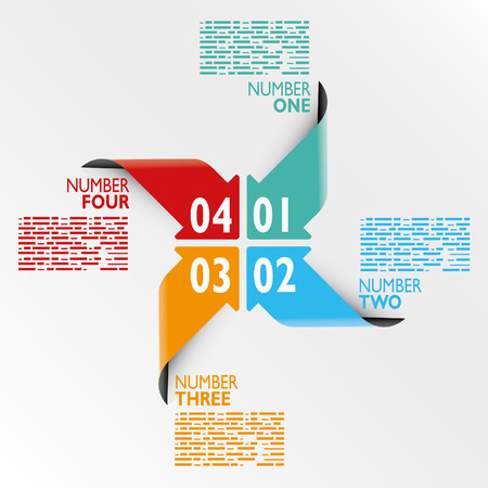 Infographic examples colored arrows numbersのイラスト素材