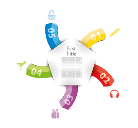 Infographic examples colored arrows numbersのイラスト素材