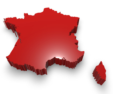 Map of France  3D Illustrationの写真素材