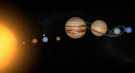 Solar System planets space universe sunの写真素材