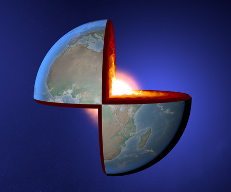 Earth s core, Earth, world, split, geophysics の写真素材