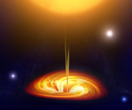 Black hole , space, sunの写真素材