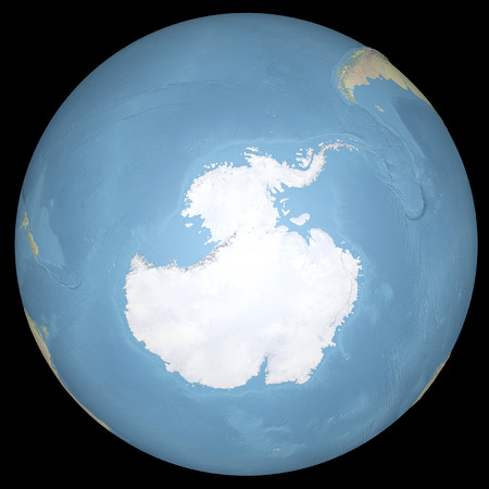 World earth globe Antarctic continent, relief map の写真素材