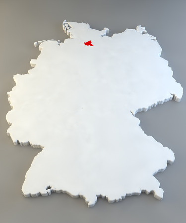 Germany region map, Hamburgの写真素材