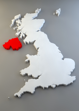 Region map of United Kingdom, North Irelandの写真素材