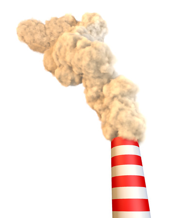Chimney with smoke, pollutionの写真素材