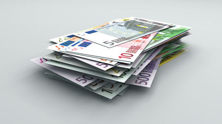 Pile of euro banknotes の写真素材