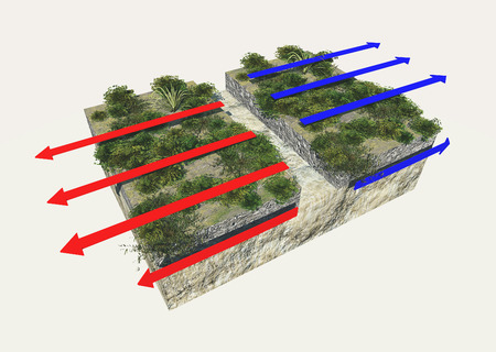 Tectonic plate interactions  Plate boundaries, divergent boundaries, earthquakes の写真素材