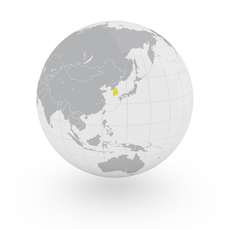 Globe Asia South Koreaの写真素材