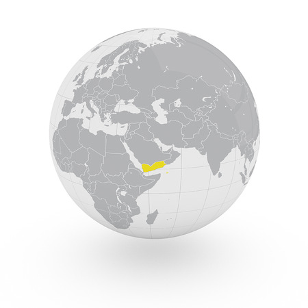 Globe Asia Middle East Yemenの写真素材