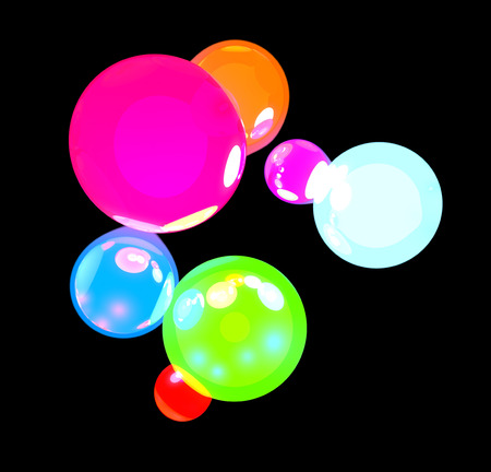 Abstract colorful glowing ballsの写真素材