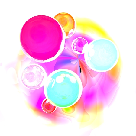 Abstract colorful glowing ballsの写真素材