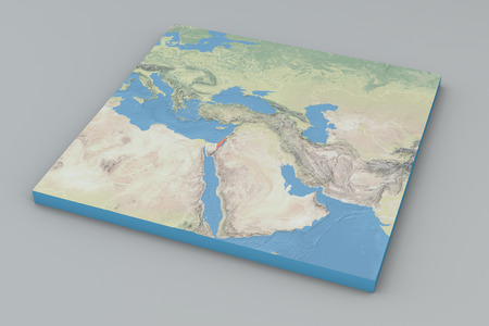 World Map, middle east Israel 