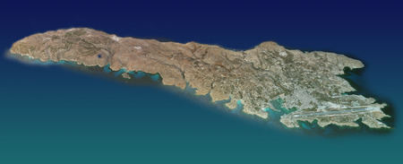 Lampedusa Island, map, aerial view の写真素材