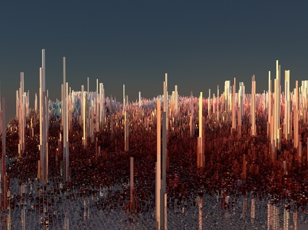 City of the future, skyscrapers, science fiction, abstract
