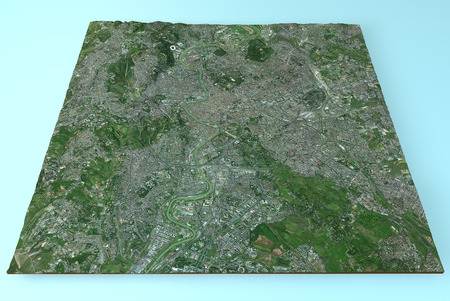 Rome, Italy, satellite map view