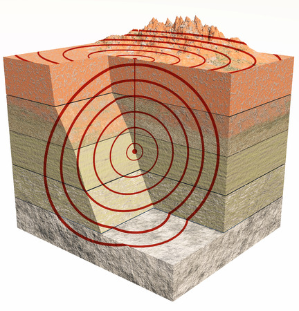 Earthquake section of the ground, shake, quakeの写真素材