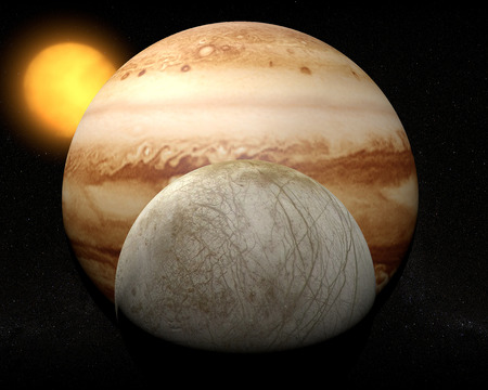 Satellite Europa, Jupiter moonの写真素材