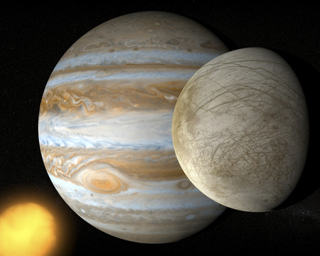 Satellite Europa, Jupiter moon Europaの写真素材