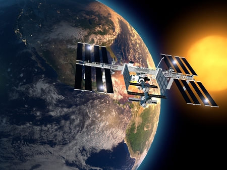 International Space Station in orbit around the earth