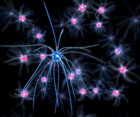 Neurons synapse brain functionsの写真素材
