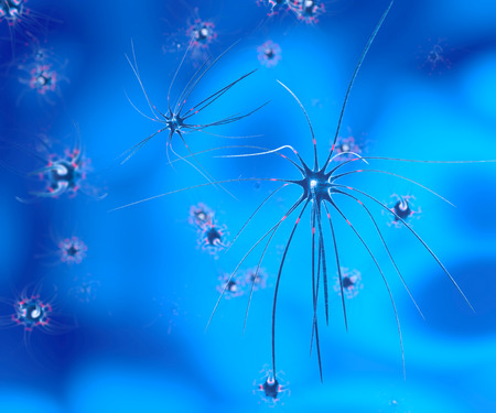 Neurons synapse brain functionsの写真素材