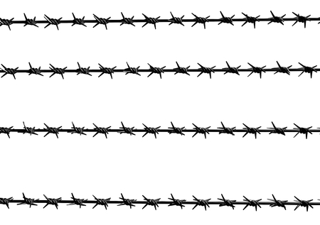 Barbed wire fence protection propertiesの写真素材
