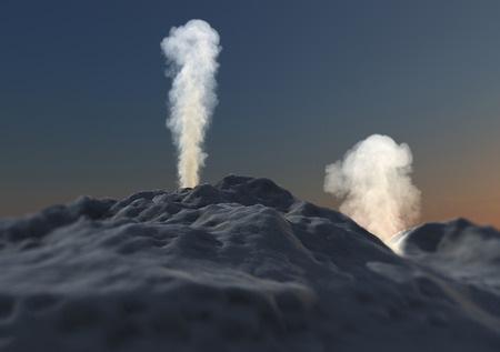 Volcano eruption smoke ashesの写真素材
