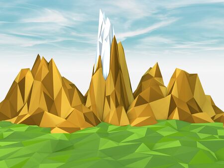 Low poly mountainsの写真素材
