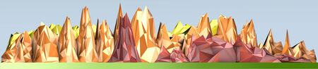 Stylized Italian alpine arch low poly, mountainsの写真素材