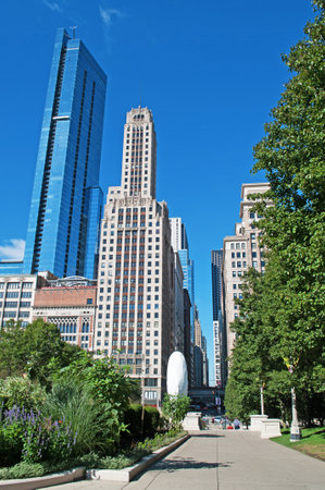 Millennium Park, skyline, skyscrapers, Chicagoのeditorial素材