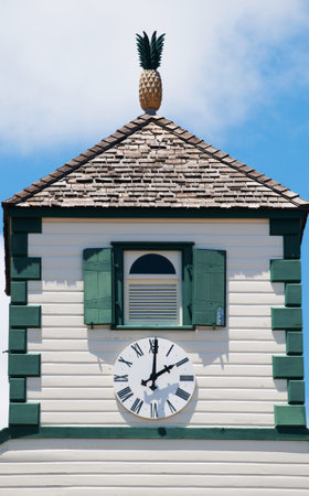 Philipsburg courthouse, pineapple, St Martin, Saint Martin