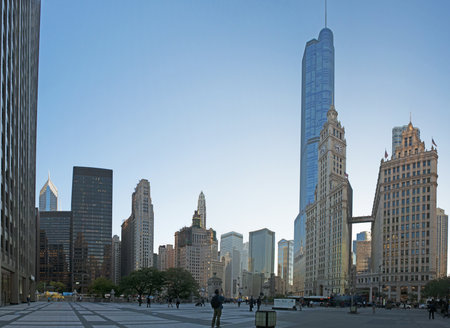 View of Chicago skyline on September 22, 2014のeditorial素材