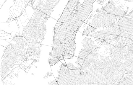 Map of New York City, satellite view, streets and highways of the USA cityのイラスト素材